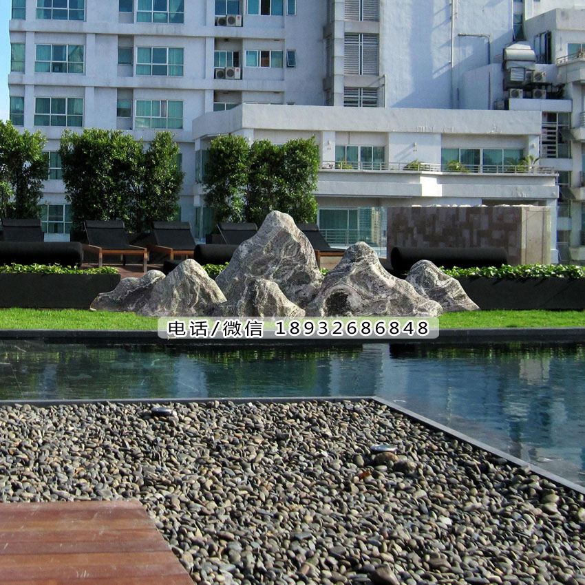 景观石装饰花园。